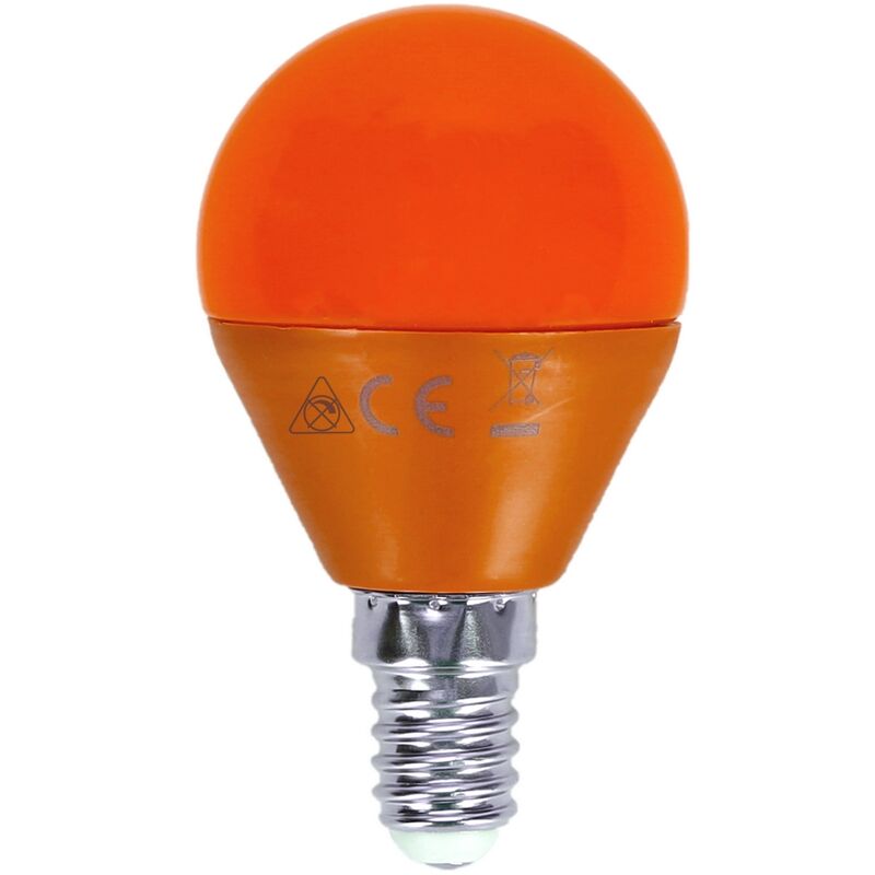foto del prodotto lampadina led e14 g45 a sfera 4w arancione aigostar