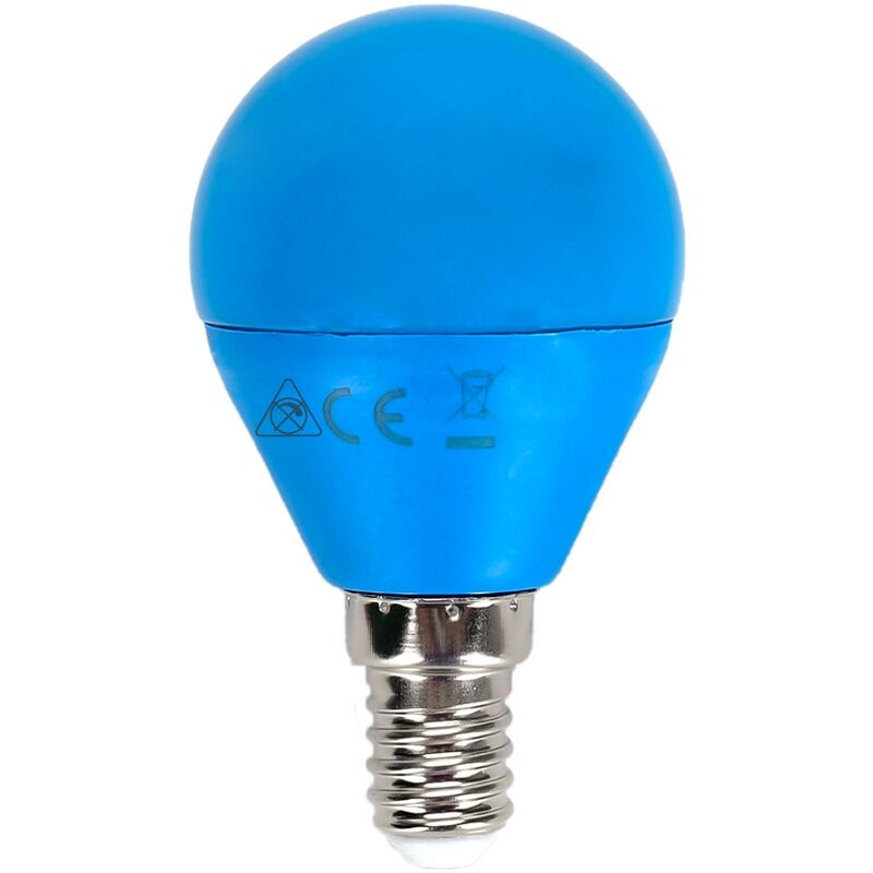 foto del prodotto lampadina led e14 g45 a sfera 4w blu aigostar