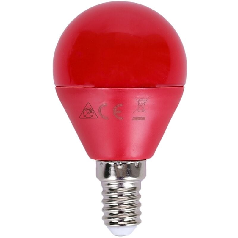 foto del prodotto lampadina led e14 g45 a sfera 4w rossa aigostar