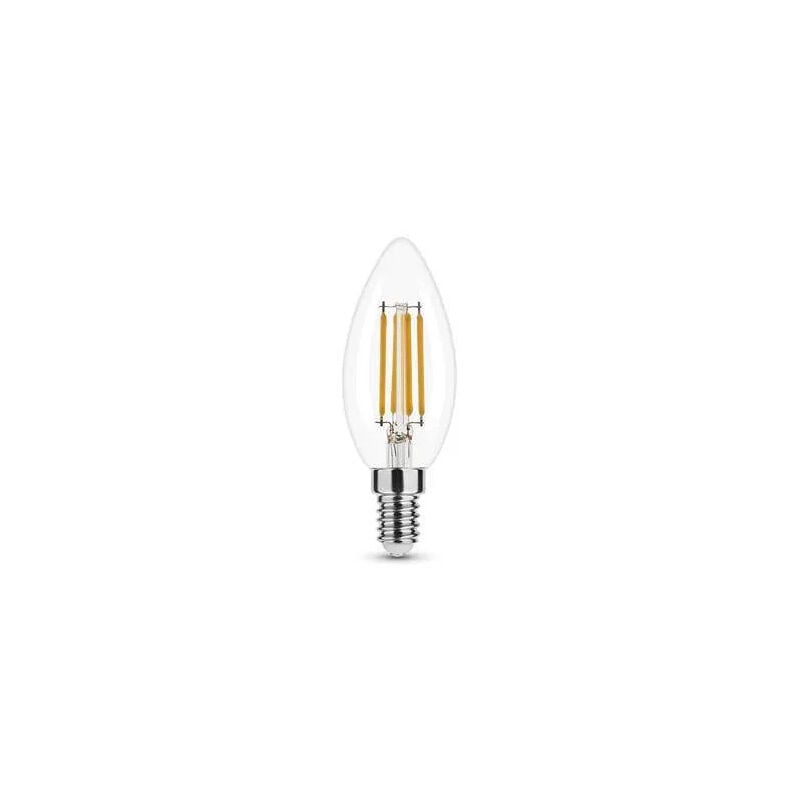 foto del prodotto lampadina led e14 in vetro trasparente, 4w, bianco freddo.