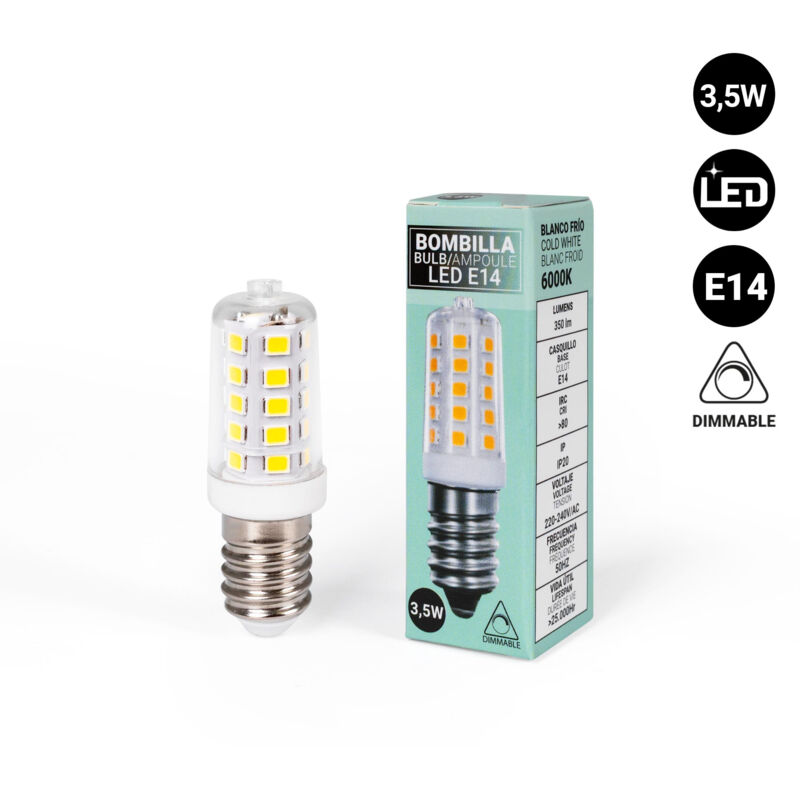 foto del prodotto lampadina led e14 tubolare 220 240v ac 3,5w piccole bianco freddo