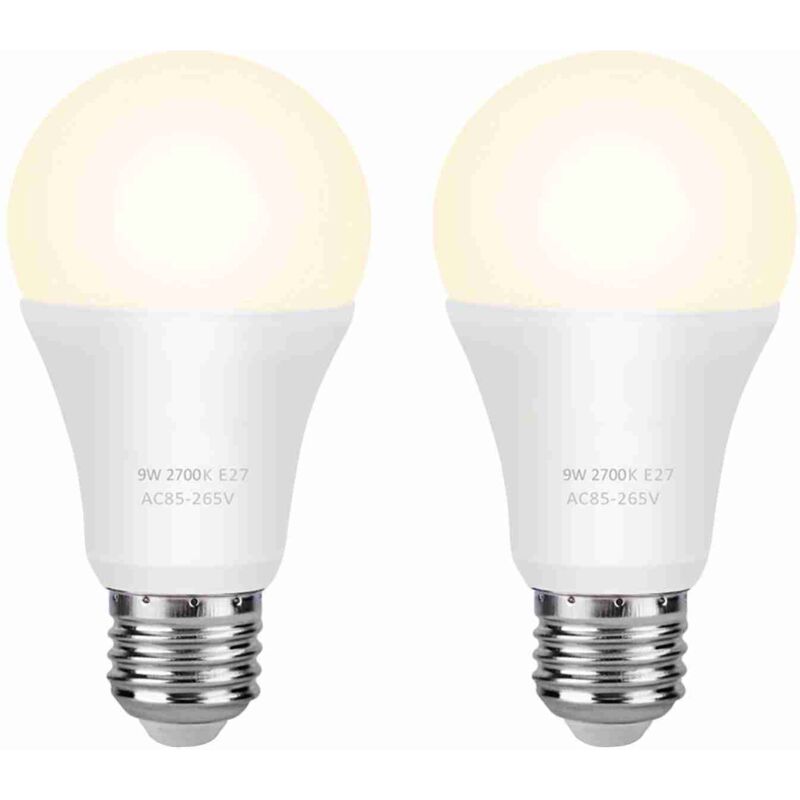 foto del prodotto lampadina led e26 e27 da 9 w equivalente a 60 w alogena a luce bianca calda 2700 k 600 lm lampadina led standard per illuminazione domestica
