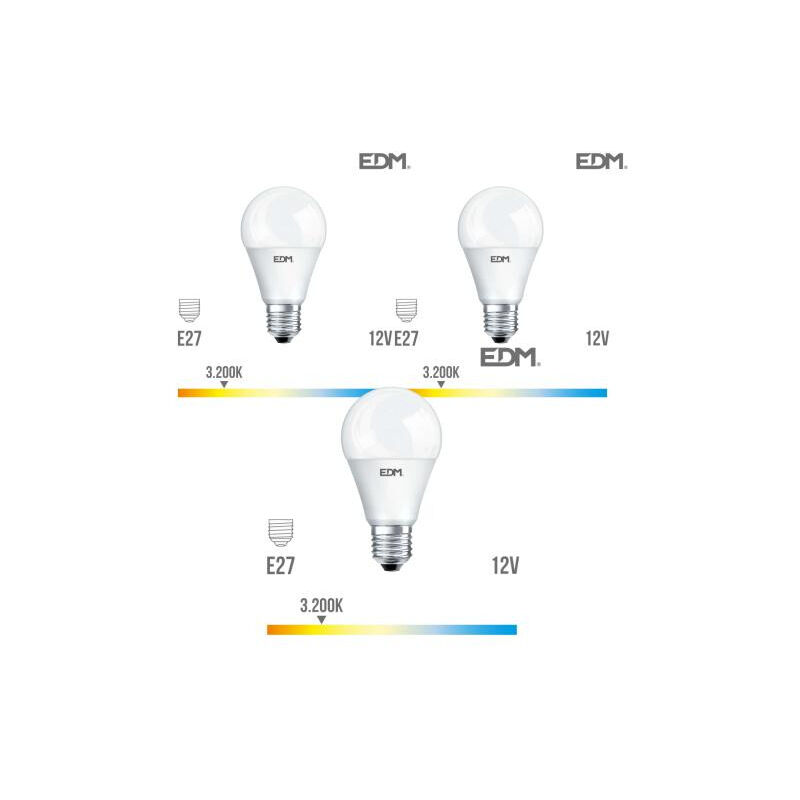 foto del prodotto lampadina led e27 12v 10w rotonda a60 equivalente a 60w bianco caldo 3200k lot de 3