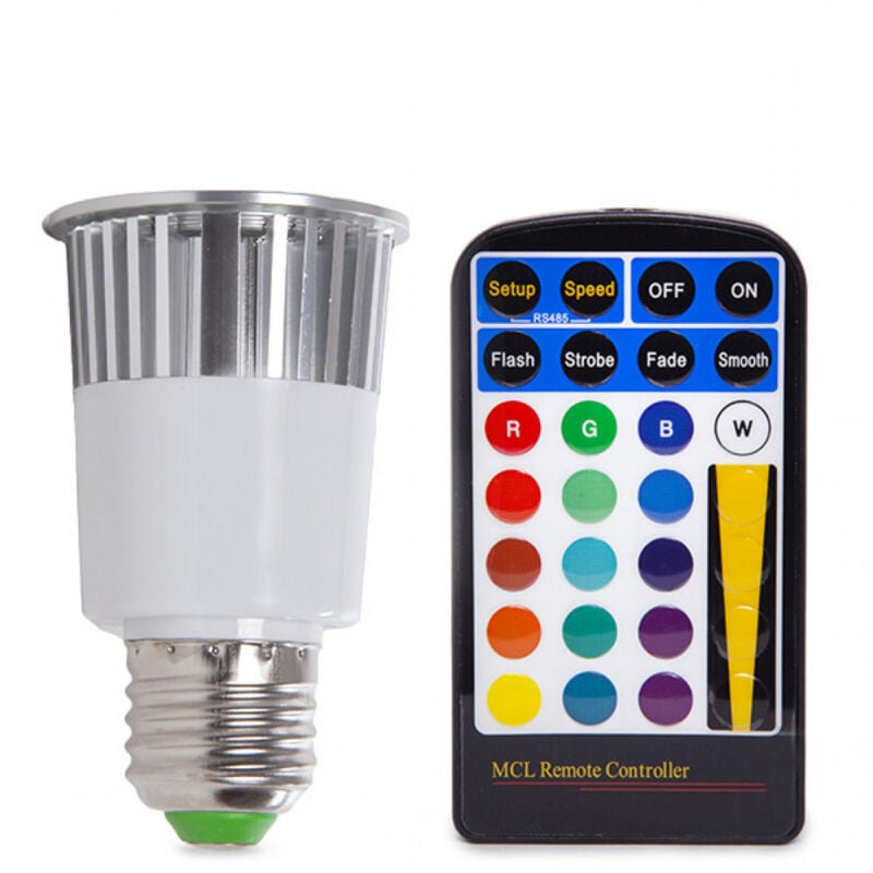 foto del prodotto lampadina led e27 5w rgb telecomando 40.000h pl187221 e27 