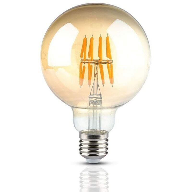 foto del prodotto lampadina led e27 8w bulb g95 globo filament vetro ambrato sku 217145