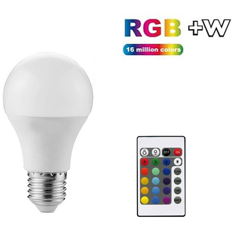 foto del prodotto lampadina led e27 9w rgb lampada dimmerabile con telecomando 16 colori