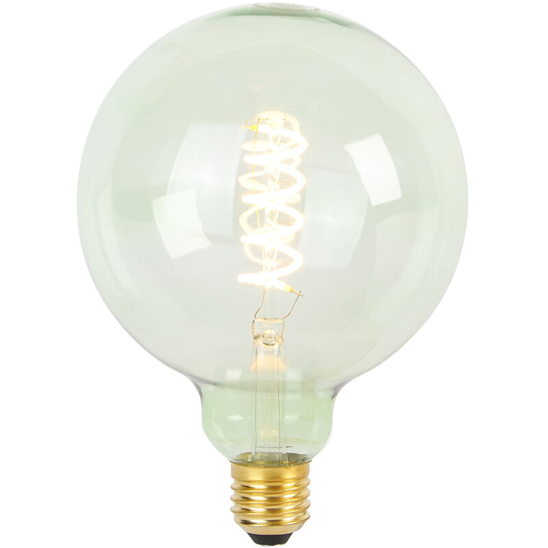 foto del prodotto lampadina led e27 a spirale dimmerabile con filamento g125 verde 4w 180lm 1800k luedd