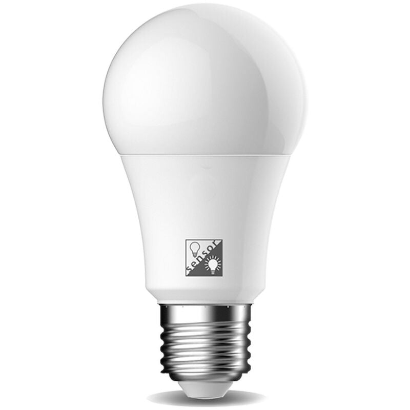 foto del prodotto lampadina led e27 a60 a bulbo 11w bianco neutro 4000k con sensore crepuscolare novaline