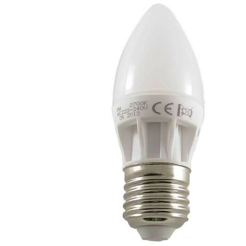 foto del prodotto lampadina led e27 candela c38 5w bianco hot 2700k