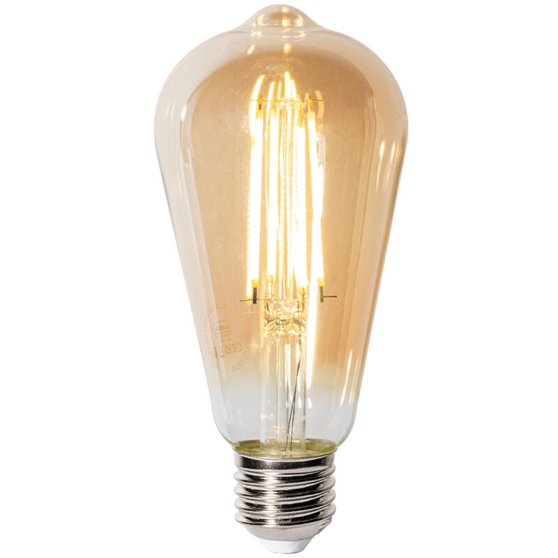 foto del prodotto lampadina led e27 dimmerabile a 3 livelli st64 oro 6w 700 lm 2700k luedd