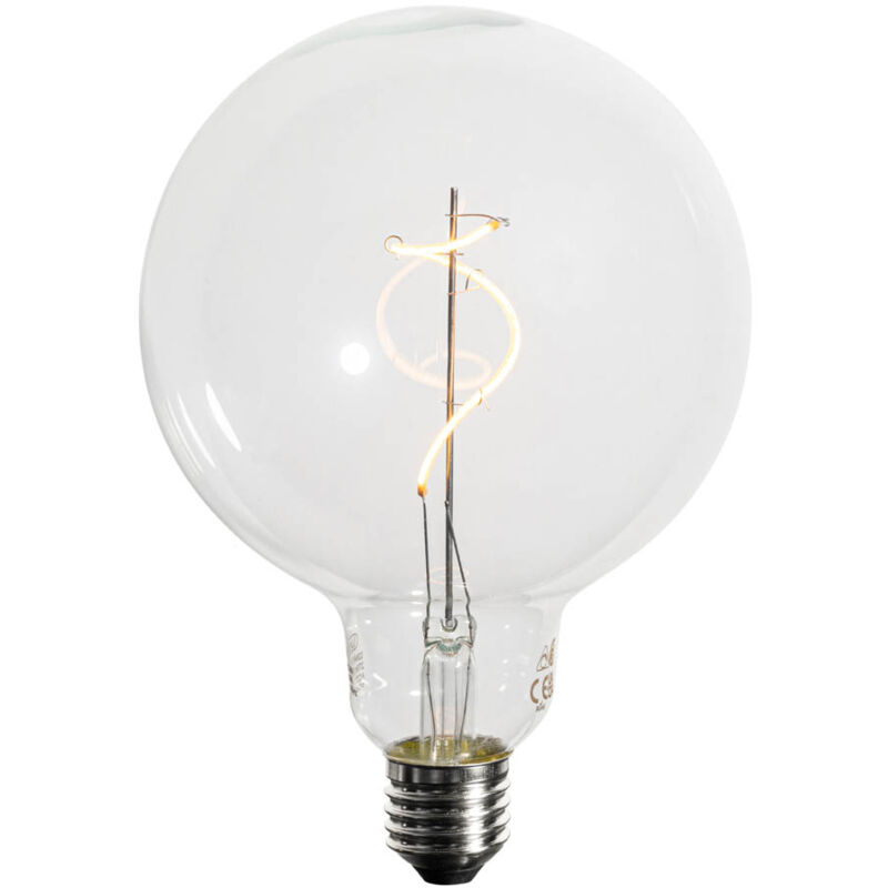 foto del prodotto lampadina led e27 dimmerabile a filamento spirale g125 4w 270lm 2200k luedd