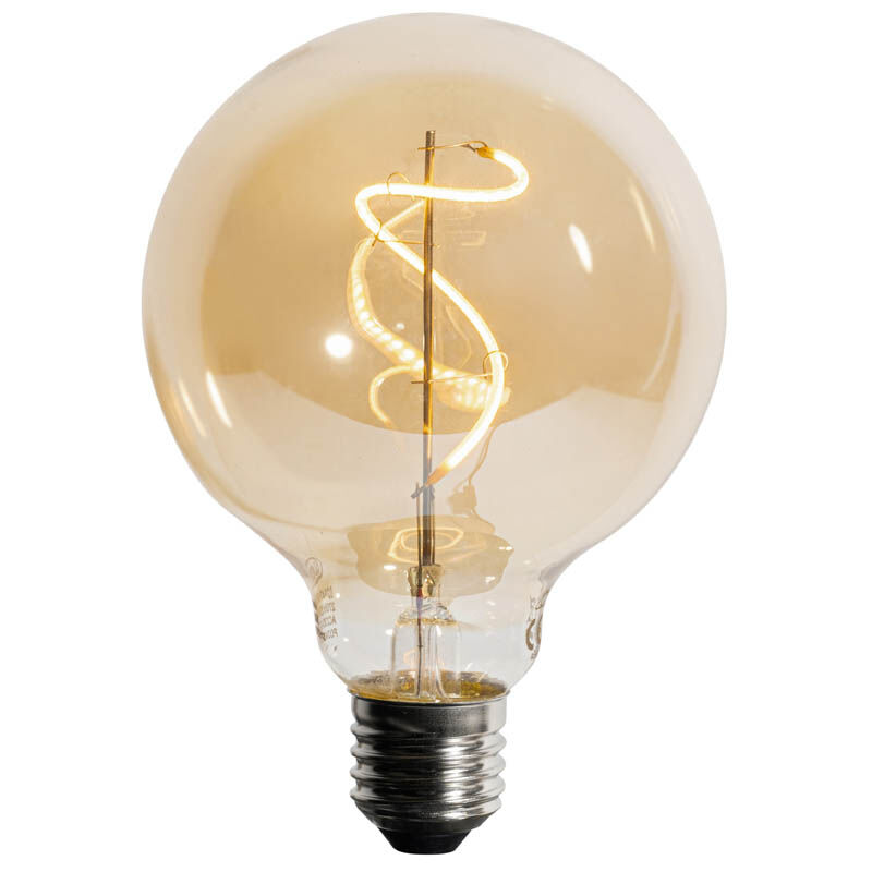foto del prodotto lampadina led e27 dimmerabile a filamento spirale g95 4w 270lm 2700k luedd