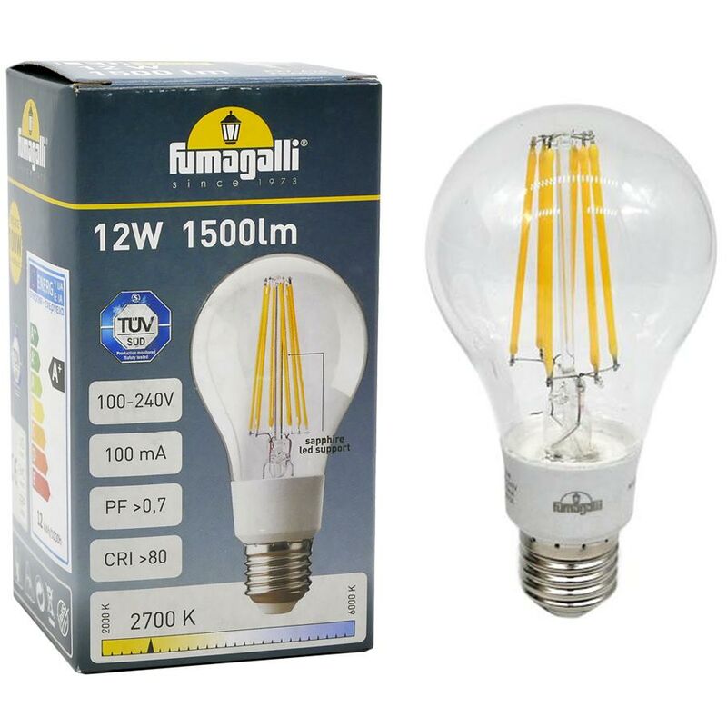 foto del prodotto lampadina led e27 filament 12w2700k luce calda