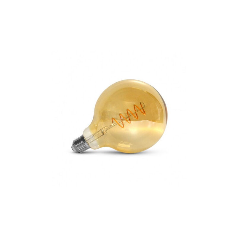 foto del prodotto lampadina led e27 g125 filamento spirale 4w 2700k dorata
