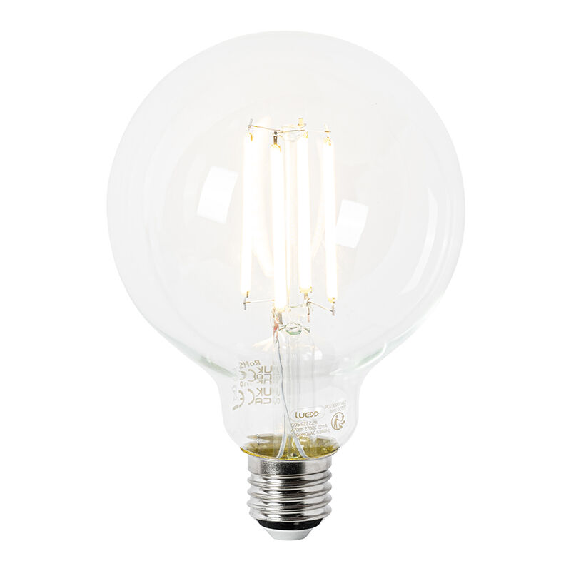 foto del prodotto lampadina led e27 g95 trasparente 2,2w 470lm 2700k luedd