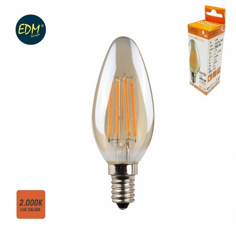 foto del prodotto lampadina led edm 98621 f 30 w 4,5 w e14 400 lm 3,5 x 9,8 cm 2000 k 