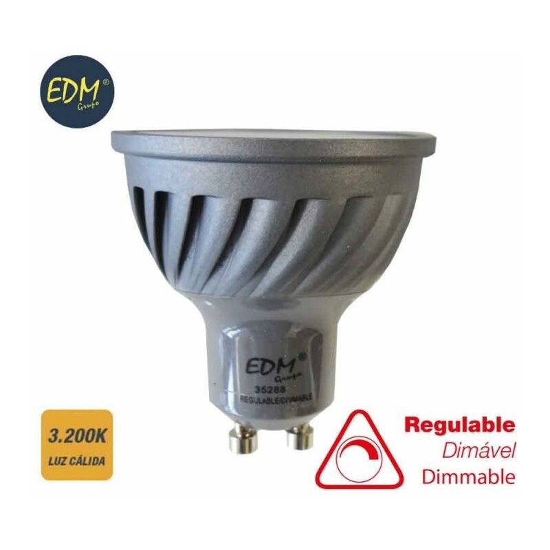 foto del prodotto lampadina led edm regolabile g 6 w gu10 480 lm 5 x 5,5 cm 3200 k 