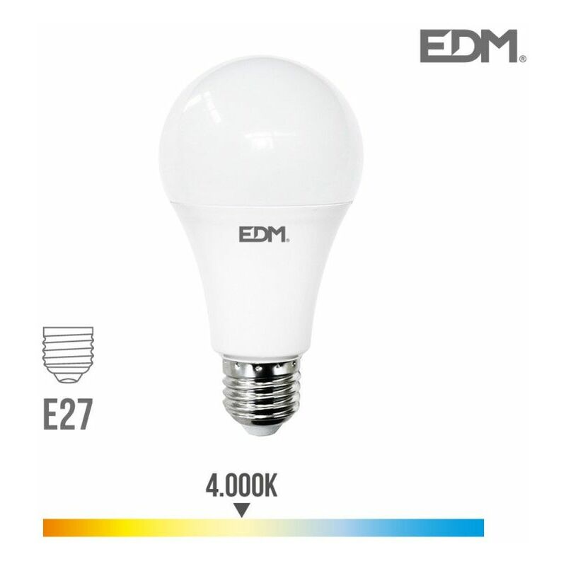 foto del prodotto lampadina led edm standard e27 24w 2700lm 4000k luce diurna 7x13,6cm