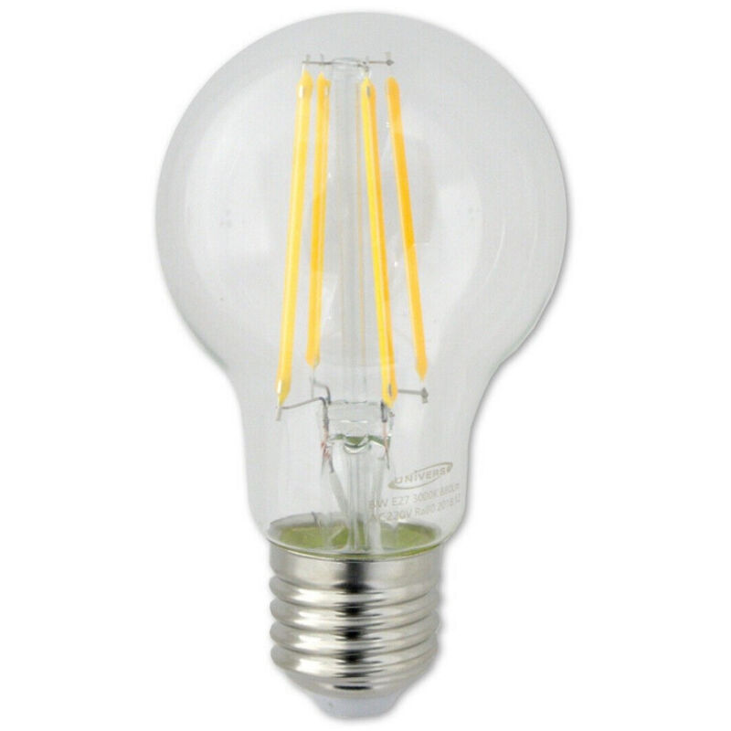 foto del prodotto lampadina led filamento 8 w e27 a60 sfera luce 6500k 3000k 4000k 880lm a60 t8 bianco freddo trade shop traesio