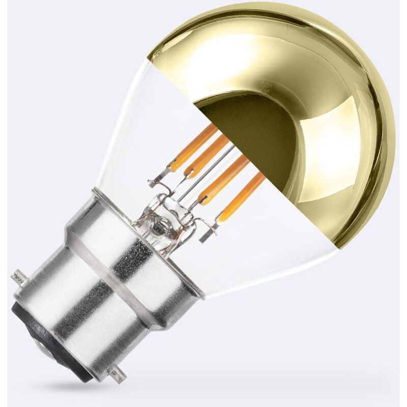 foto del prodotto lampadina led filamento b22 4w 400 lm g45 gold reflect no flicker 2200k super caldo