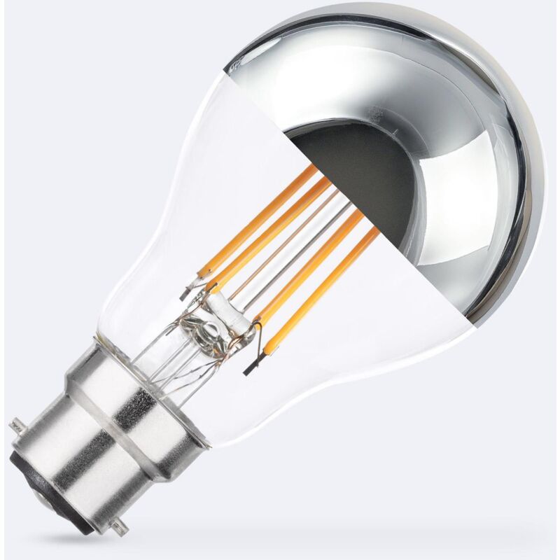 foto del prodotto lampadina led filamento b22 8w 800 lm a60 regolabile chrome reflect no flicker 2200k super caldo