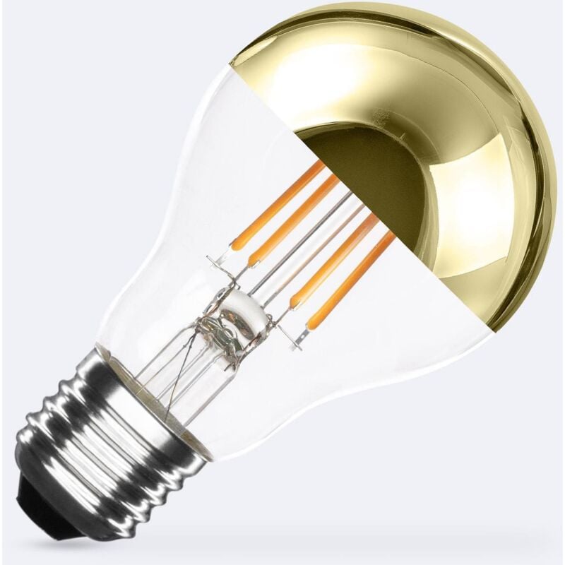 foto del prodotto lampadina led filamento led e27 6w 600 lm a60 gold reflect no flicker 2200k super caldo