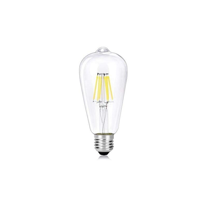 foto del prodotto lampadina led filamento vintage 8w attacco grande e27 trasparente luce bianco freddo calda lineare a basso consumo luce fredda