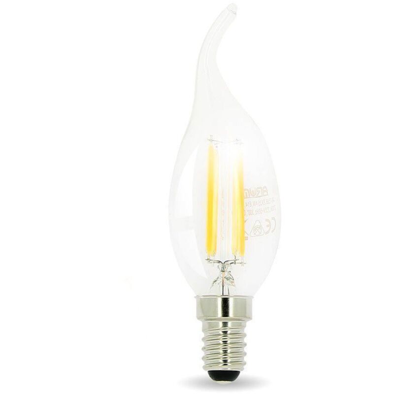 foto del prodotto lampadina led flame e14 4.9w filamento temp rature de couleur bianco caldo 2700k