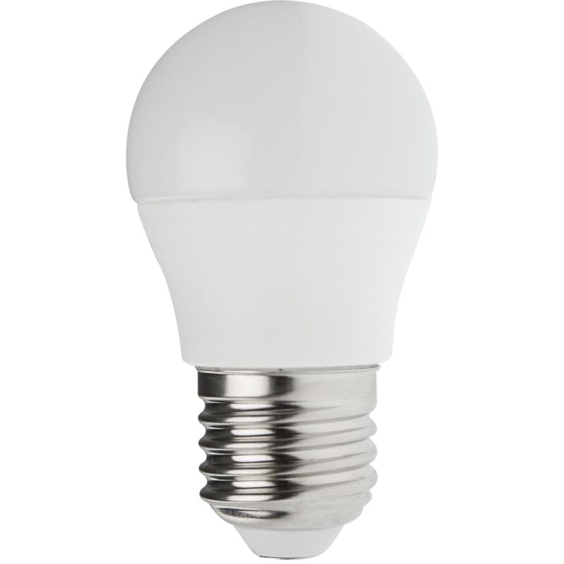 foto del prodotto lampadina led forma a sfera p45 copertura opale attacco a vite grande e27 potenza 6w equivalenti 42w luminosit 490lm temperatura