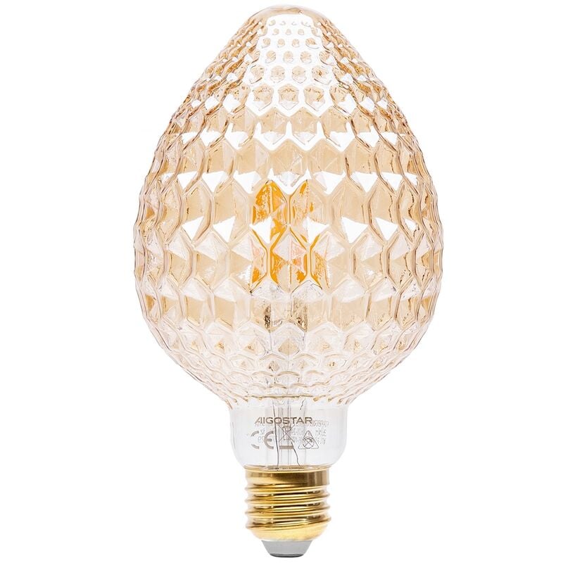 foto del prodotto lampadina led fragola vintage a filamento e27 a 4w decorativa bianco caldo 1800k aigostar