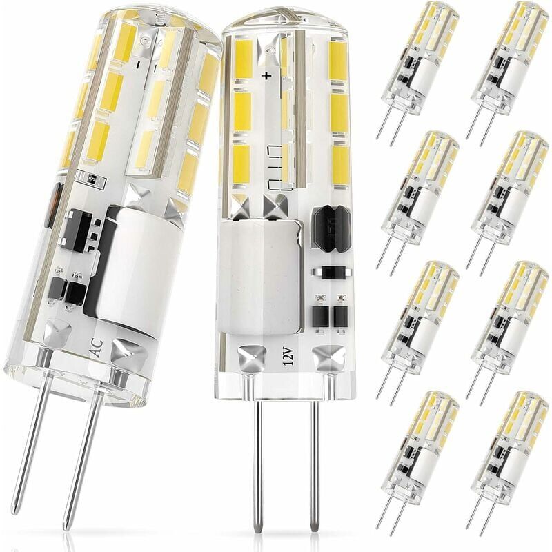 foto del prodotto lampadina led g4, 1,4 w equivalente a lampada alogena da 10 w, ac dc 12 v, bianco freddo 6000 k, 100 lm, non dimmerabile, risparmio energetico,