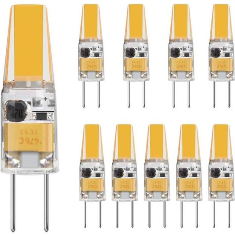 foto del prodotto lampadina led g4 3w cc ca 12v equivalente a una lampadina alogena da 30w bianco caldo 3000k 10 confezioni