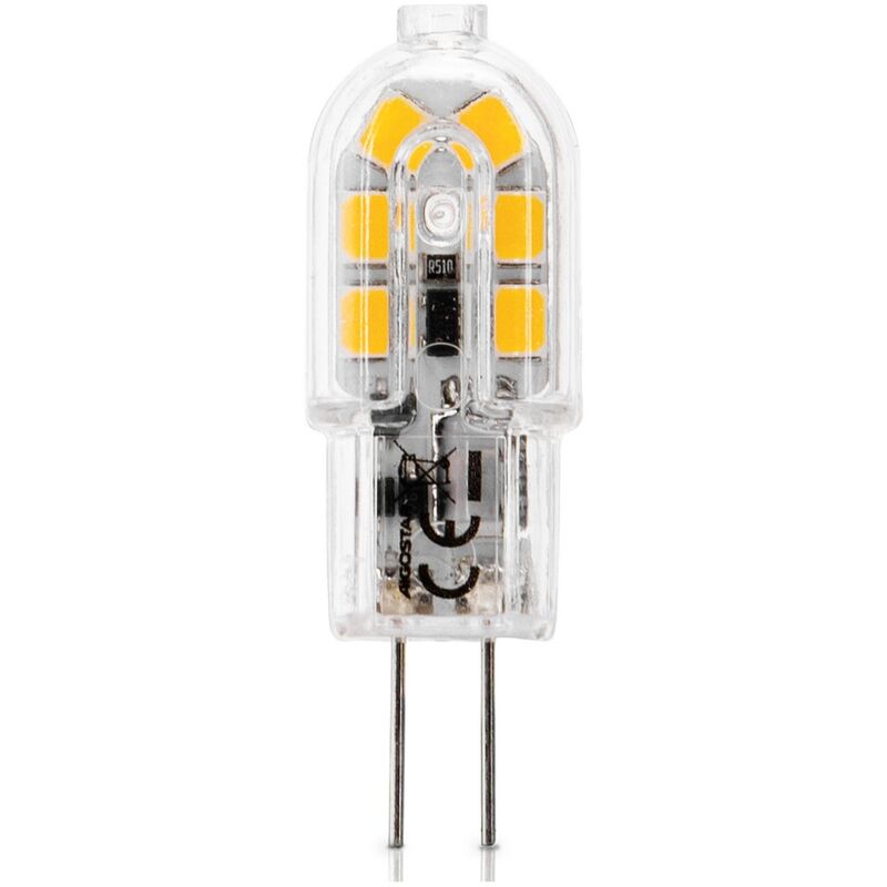 foto del prodotto lampadina led g4 a capsula 1,3w smd trasparente bianco caldo 3000k aigostar