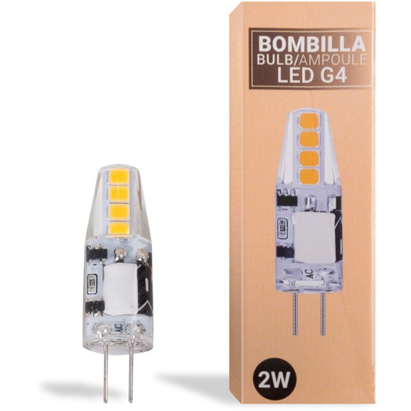 foto del prodotto lampadina led g4 bispina siliconata 12v ac dc 2w bianco neutro