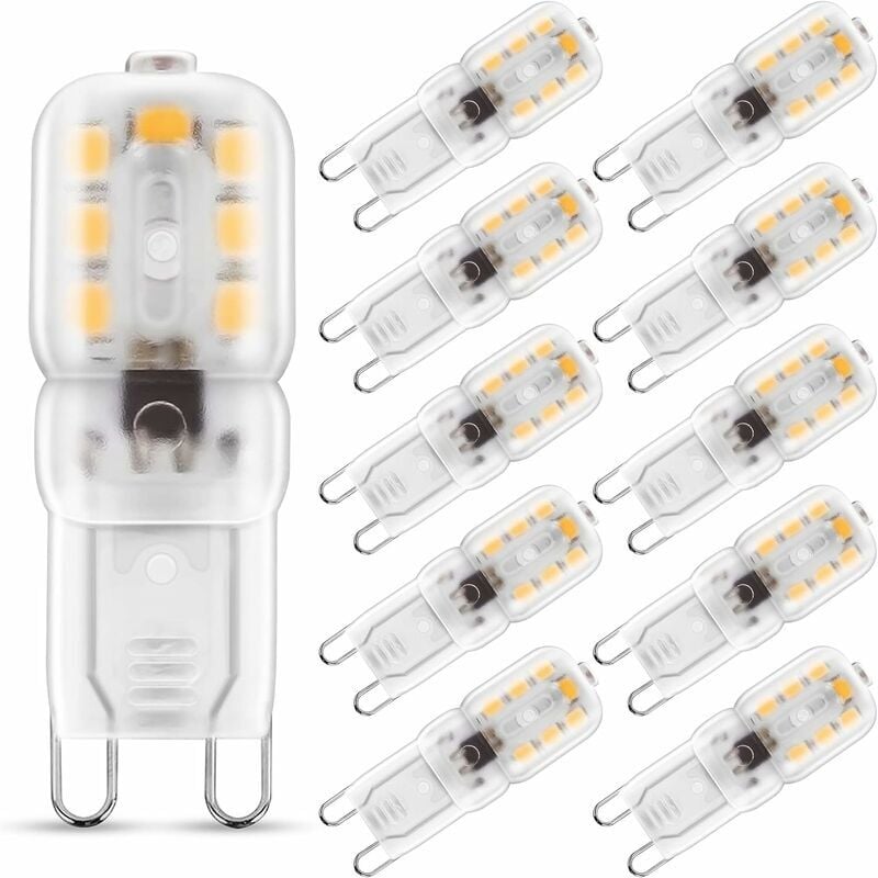 foto del prodotto lampadina led g9 2 w bianco caldo 3000 k, equivalente a una lampadina alogena da 25 w, 230 v ca 180 lm, fasci larghi a 360 , attacco g9, confezione