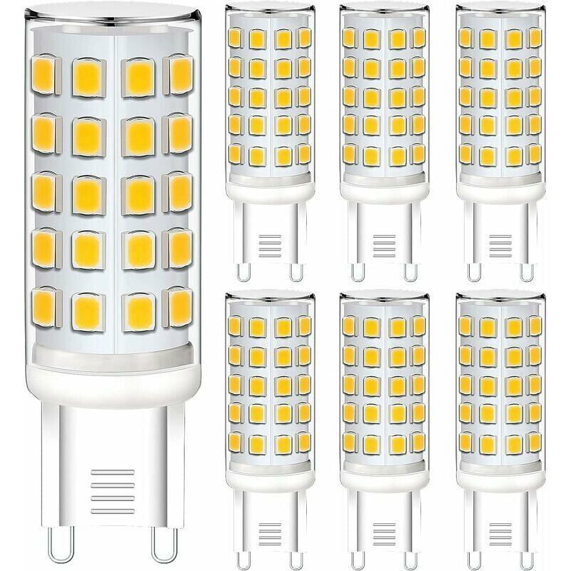 foto del prodotto lampadina led g9, 6w bianco caldo 3000k, equivalente a una lampadina alogena da 40w, lampadine led g9 a risparmio energetico, senza sfarfallio, non
