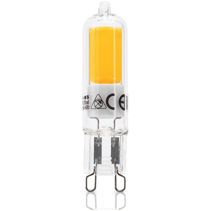 foto del prodotto lampadina led g9 a capsula 4w cob in vetro trasparente bianco caldo 3000k aigostar