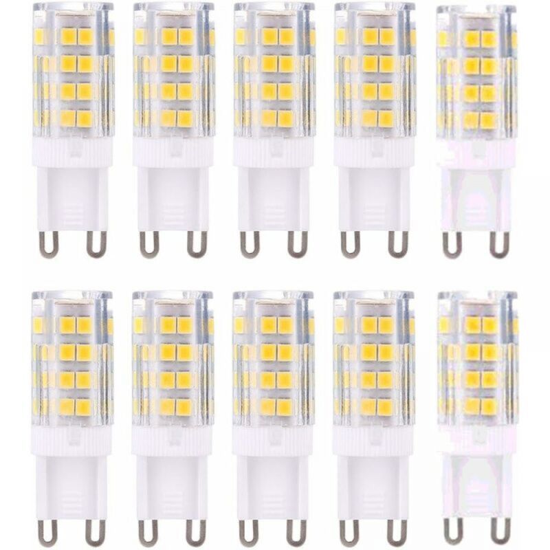 foto del prodotto lampadina led g9, luce neutra, 5 w, equivalente a una lampadina alogena da 40 w, 420 lumen, non dimmerabile, confezione da 10 classe energetica a 