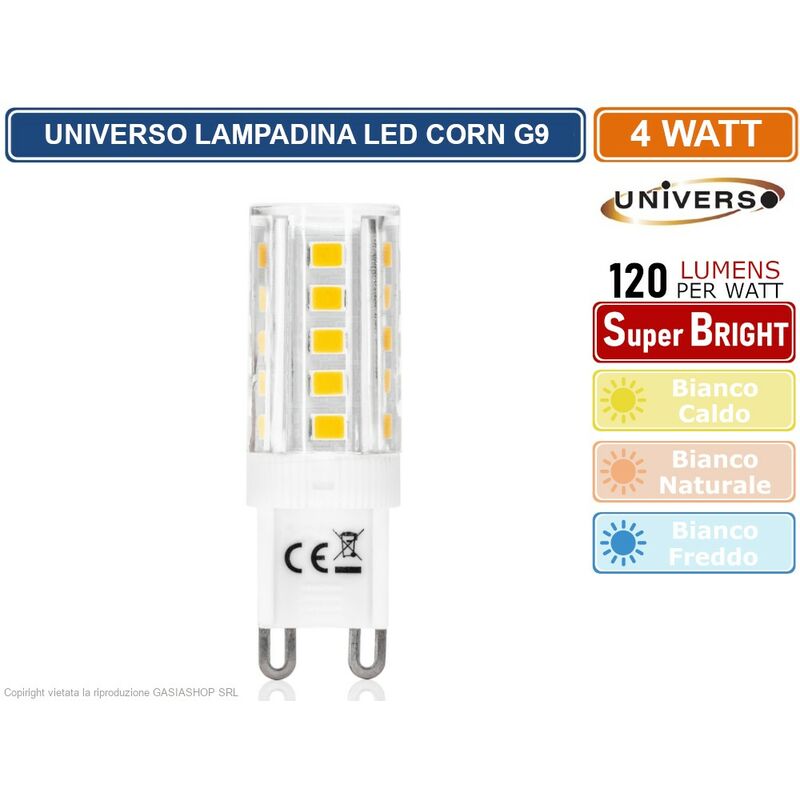 foto del prodotto lampadina led g9 spotlight 4w tubolare smd chip 2835 ac 180 265v 120 lumen watt colore luce bianco freddo