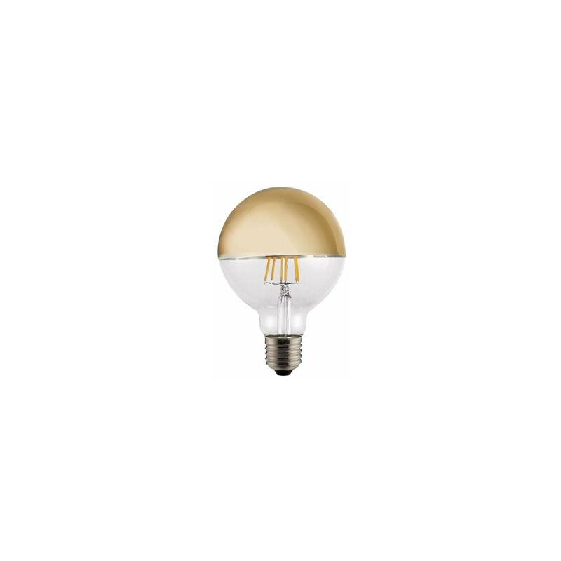foto del prodotto lampadina led g95 oro 6w con effetto specchio