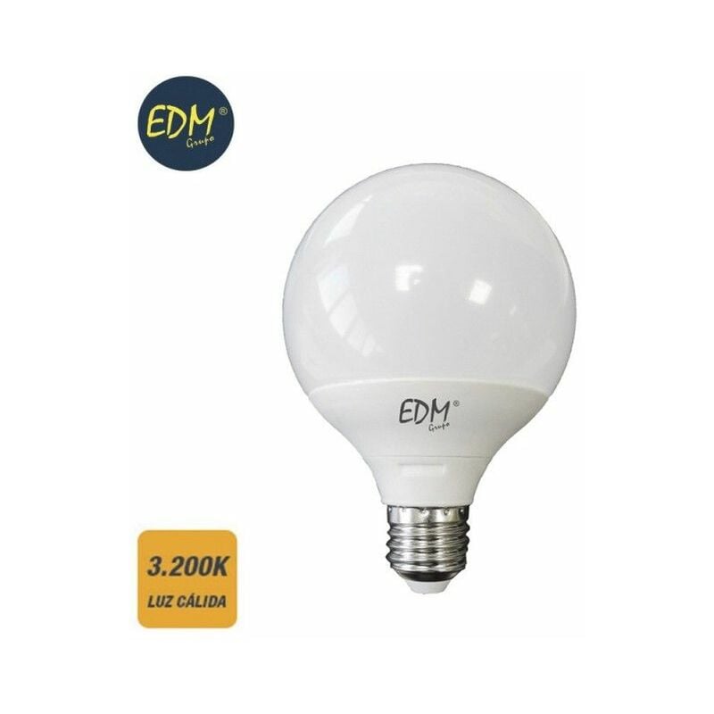 foto del prodotto lampadina led globe 95mm e27 10w 810lm 3200k luce calda 9,5x12cm edm