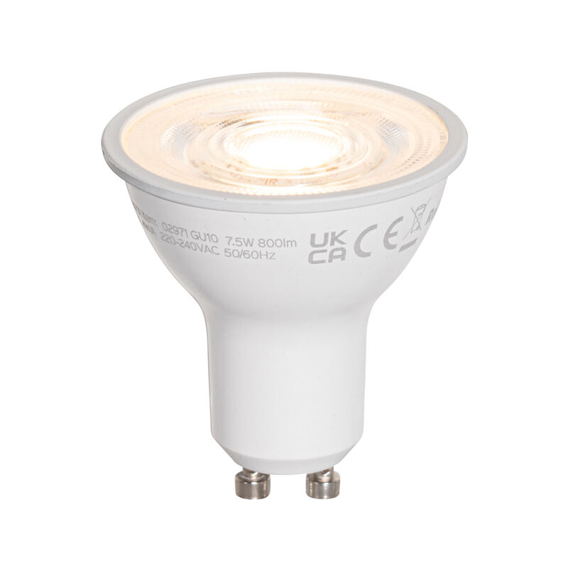 foto del prodotto lampadina led gu10 50mm chiara 7,5w 800 lm 3000k luedd