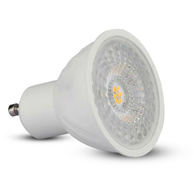 foto del prodotto lampadina led gu10 6w faretto spotlight smd chip samsung dimmerabile v tac vt 247d bianco caldo