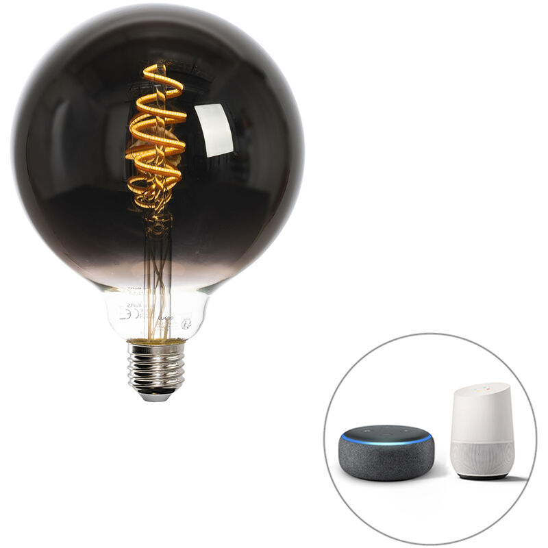 foto del prodotto lampadina led intelligente e27 g125 nera 4w 60lm 1800 3000k luedd