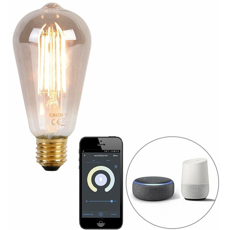 foto del prodotto lampadina led intelligente e27 st64 fum 7w 400lm 1800k calex