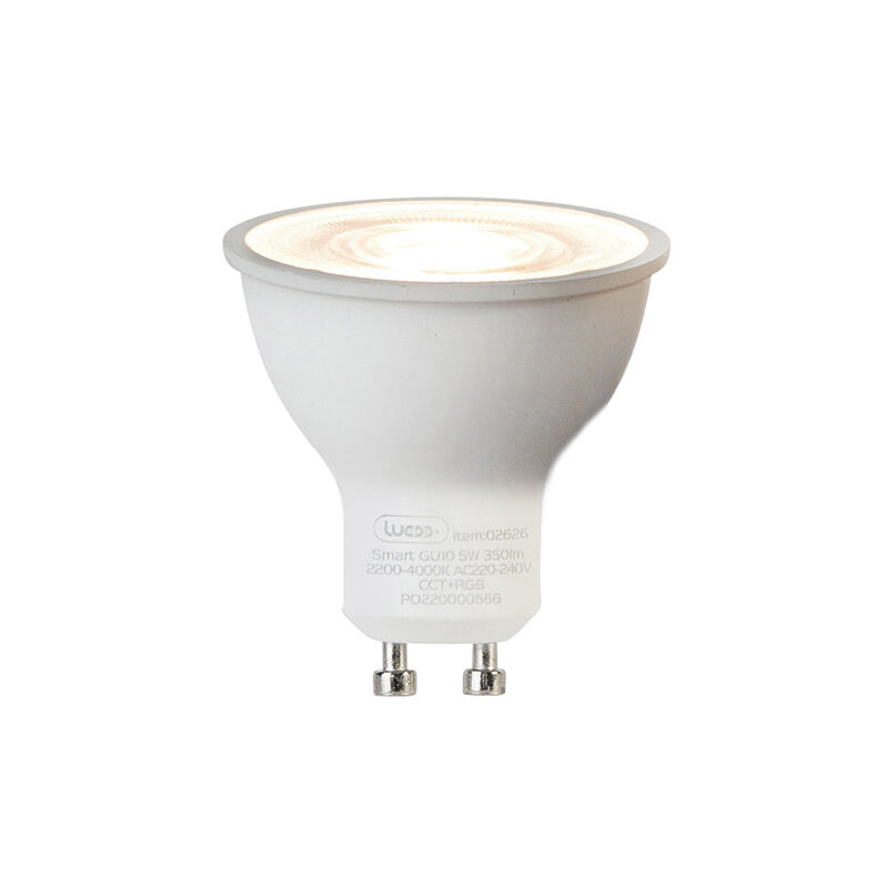 foto del prodotto lampadina led intelligente gu10 rgbw 5w 350lm 2200 4000k luedd