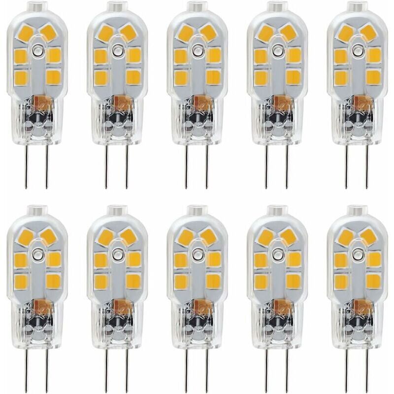 foto del prodotto lampadina led lablanc g4 12v, 2w equivalente a una lampada alogena da 10w, senza sfarfallio, 200lm, bianco caldo 3000k, angolo del fascio luminoso di