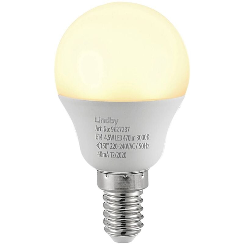 foto del prodotto lampadina led lindby, a goccia, e14, 4,5w, opale, 3000k