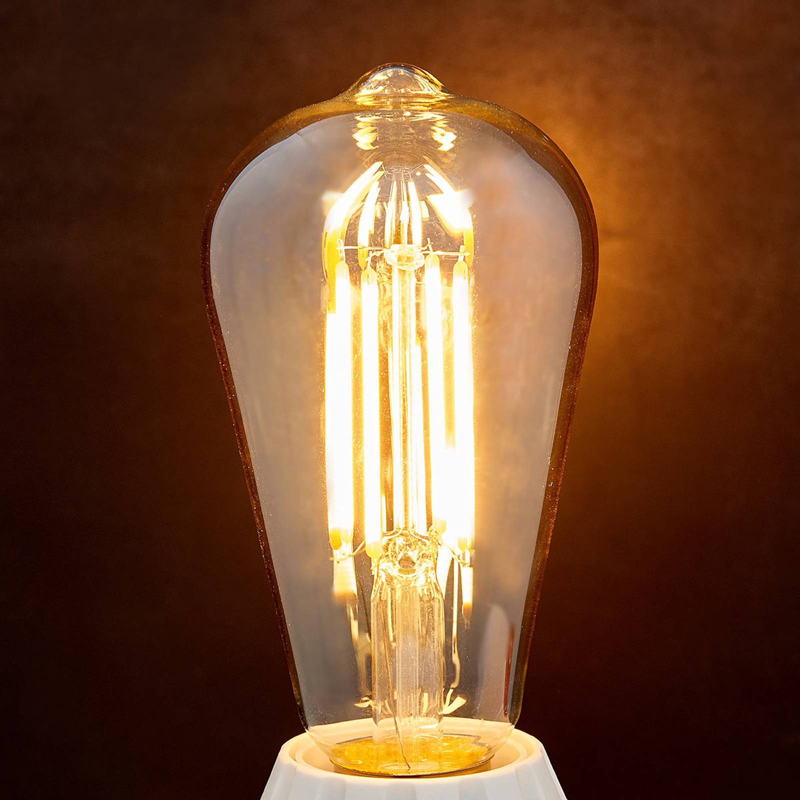 foto del prodotto lampadina led lindby, rustika, e27, 6w, ambra, 1.800 k
