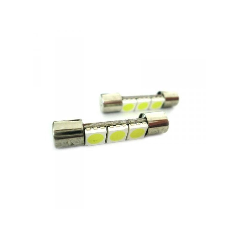 foto del prodotto lampadina led micro siluro 12v t11 28mm 3 smd 5050 bianco per luci di cortesia nel parasole